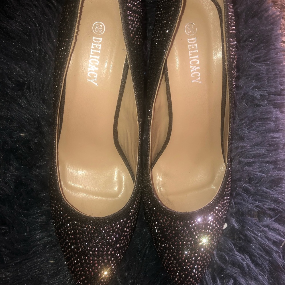 Black Sparkle Heels